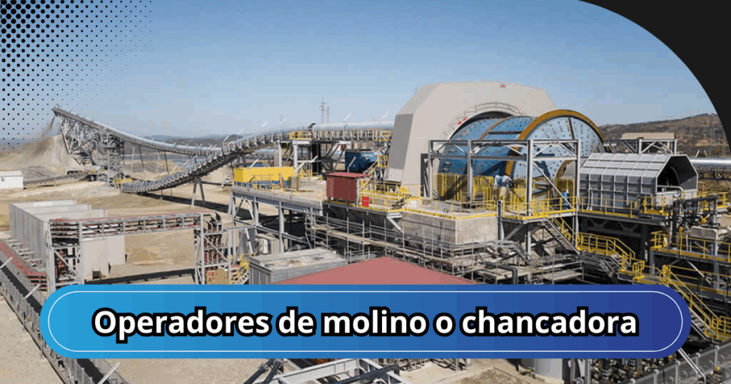Operadores de molino o chancadora